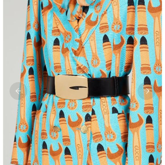 NWT Gucci By Tom Ford G Logo Black Leather and Gold Belt - Picture 2 of 9